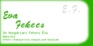 eva fekecs business card