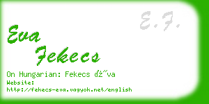 eva fekecs business card